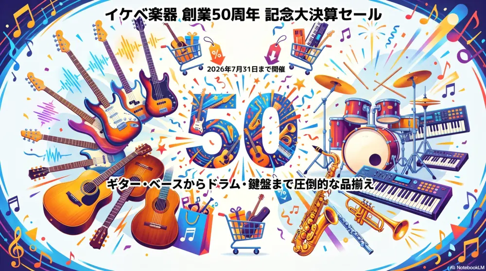 イケベ楽器50周年の魅力を解説！初心者向け楽器選びから大決算セール・中古ヴィンテージまで
